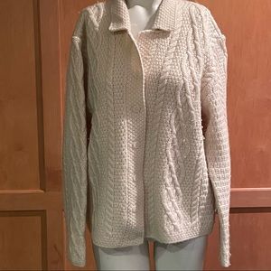 Paul James made in England Wool cable knit cardigan